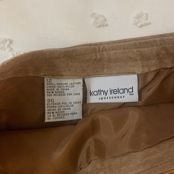 Leather Suede Skirt Ladies Size 12 Kmart NOS Beautiful Brown Sexy Kathy Ireland - Picture 3 of 6